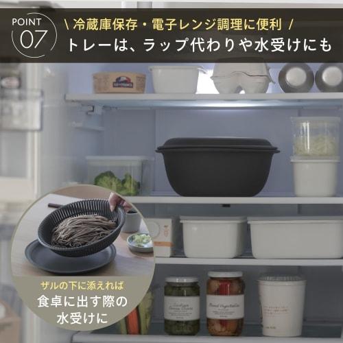 Marna 21cm Colander Bowl (Microwave/Heat-Resistant/Stackable) with Tray, Colander and Bowl Set, Heat-Resistant Bowl, Dishwasher-Safe, Dark Gray, K809D