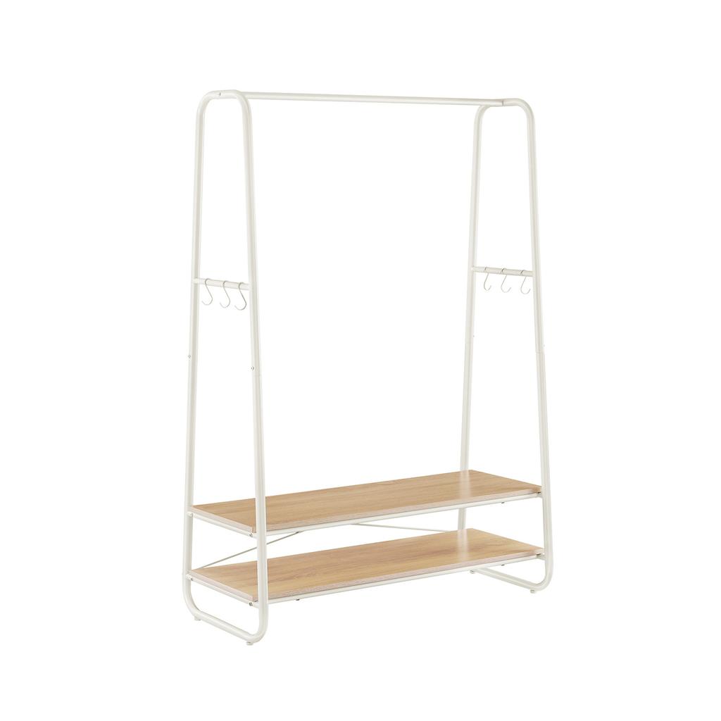 VASAGLE Industrial Pipe Clothes Rack, Oak and Cream
