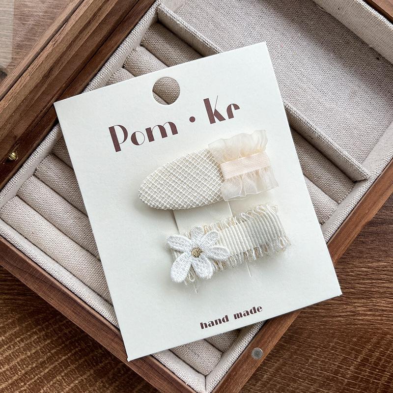 Детские милые кружевные заколки для волос, милые заколки для волос с бантиками, детские жемчужные вышитые цветы, боковая заколка, челка, сломанные заколки для волос