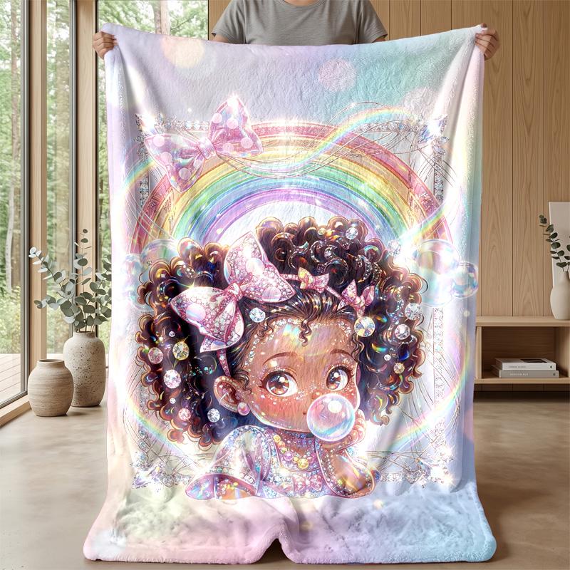Rainbow Dreams 1 Theme blanket Lightweight Warm Flannel Blanket Decorative Throw Blanket for Home Decoration