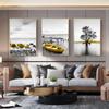 Golden Retro Natural Scenery Canvas Poster Nordic Boat Tree Lake Wall Art Modern Home Decoration Picture for Interior Paintings