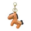 Yocipa Cute Leather Horse Keychain Bag Charm for Car Keys and Genuine Leather Key Key Accessory Bags, Holder, Ring, (Khaki)