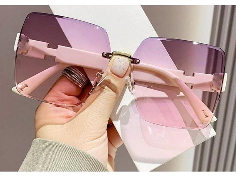 2025 High-End Frameless Two-Tone Gradient Women's Driving Sunglasses – Fashion Trend from Douyin Influencers