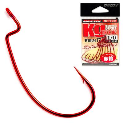 KATSUICHI DECOY Крючок-червь Kilo Hook Worm 17R Красный крючок №40 Рыболовный крючок