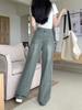 Ретро-стиль High Street Fashion Design Wide Leg Jeans Women 2024 Лето Новые Элегантные Прямые Длинные Брюки с Высокой Талией