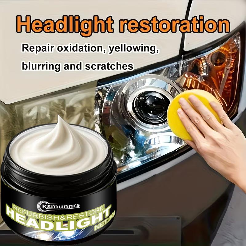 Automotive Headlight Repair Wax – Headlight Refurbishing Polish. Repairs yellowing, oxidation and hazing for brighter illuminati