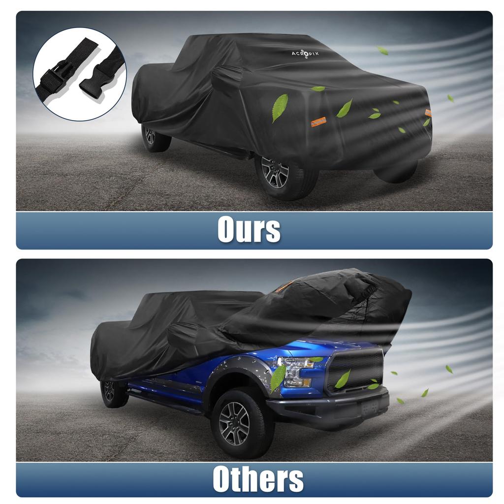 ACROPIX Чехол для пикапа для Toyota Tacoma Double Cab с ножками 1 шт. 4-дверный 6.1 кузов, Черный,