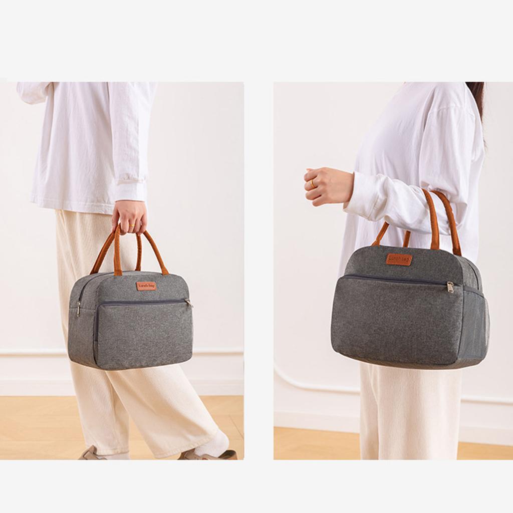 Изолированная сумка для ланча для студентов, большая вместимость, термо-тоут из водонепроницаемой ткани Оксфорд, идеально подходит для школьных пикников и мероприятий на открытом воздухе