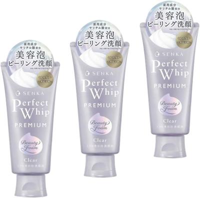 Senka Premium Perfect Whip Clear 120 г Пилинг Отшелушивающий Уход Уход за Тусклостью Предотвращение Акне Салициловая Кислота Набор 3 шт.