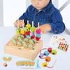 Montessori Wooden Beads Sequencing Toy Set Color Matching Puzzle Toys ,Creative Shape
