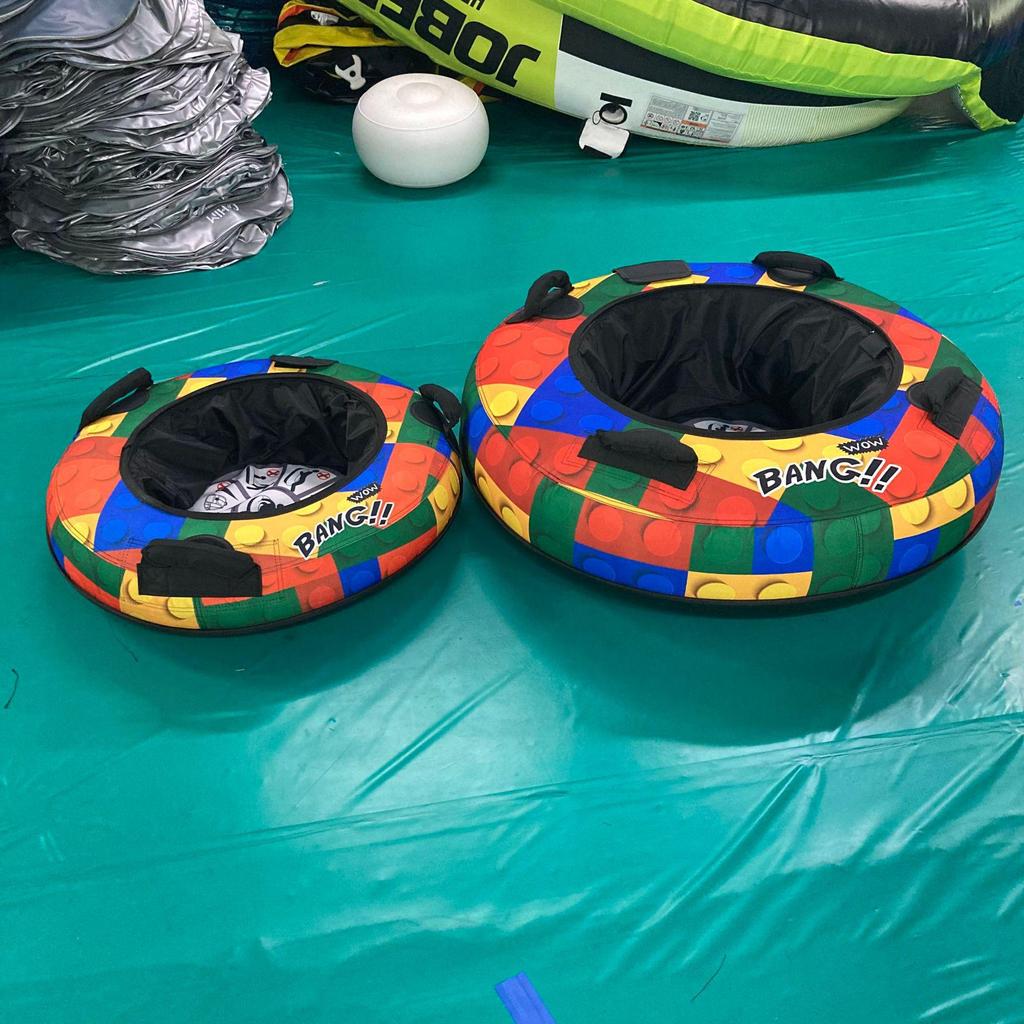 Inflatable Grass & Snow Sliding Ring - Rainbow Slide Edition