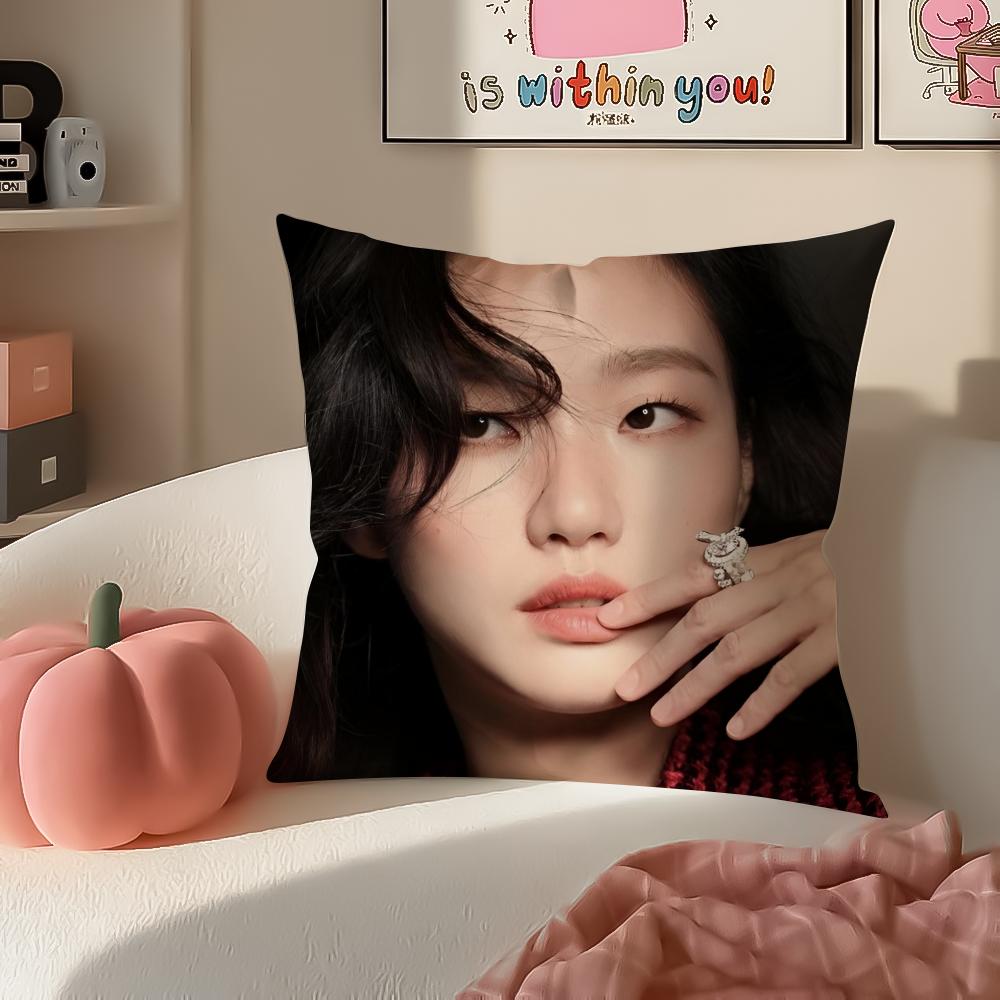 Talented Actress KKim Ko Eun Cushion Cover Pillowcase Short Plush Invisible zipper Room Sofa Cushion Cover