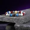 Браслет Стрелец Аквамарин, Аметист, Кальцит, Красный Агат, Лабрадорит, Лазурит