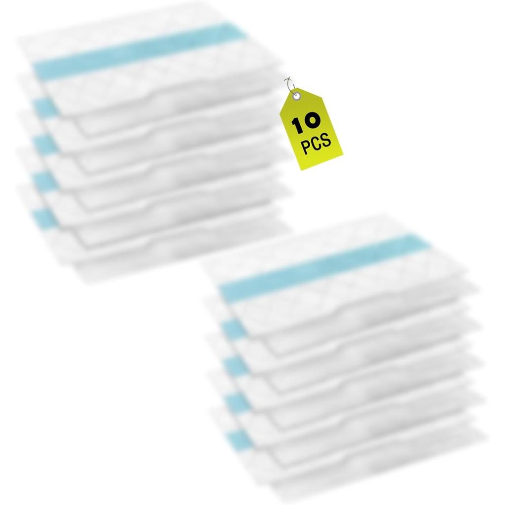 10 Pack Disposable Hard Floor Vacuum and Mop Pad Refills for Shark Pro VM252 VM251 VM250 VM200 VC205 QM250 VM190 VM200P12 VMP30 Vacuum Cleaner