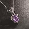 Женское ожерелье в форме сердца с кристаллами, посеребренным аметистом, подарок в корейском стиле, подвеска «Фиолетовый дух»