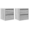 VidaXL Tables de chevet murales 2 pcs sonoma gris 38x34x40 cm, table de chevet, armoire de lit, table d'appoint de chambre, 861258