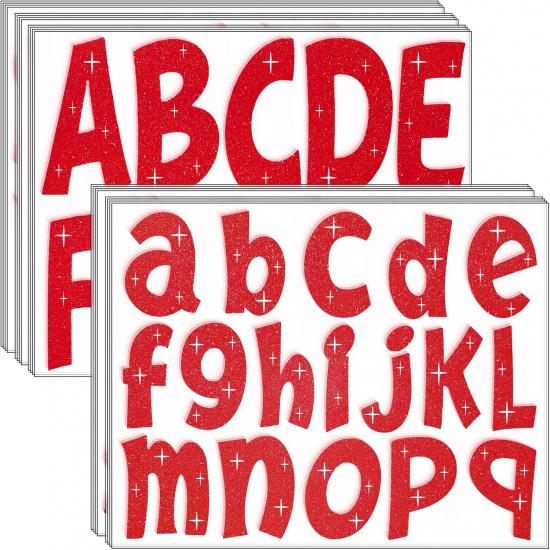 260 шт. Буквы для доски объявлений, 4 дюйма, блестящие, большие, наклейки, буквы для доски объявлений, самоклеящиеся, алфавитный плакат, буквы для класса, дома