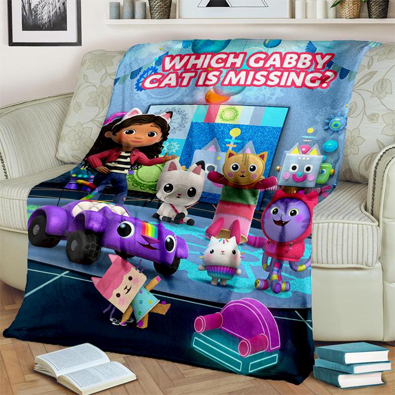 Style New Gabbys Dollhouse Cartoon Girl Gift Blanket,Soft Throw Blanket for Home Bedroom Bed Sofa Travel Picnic Cover Kids