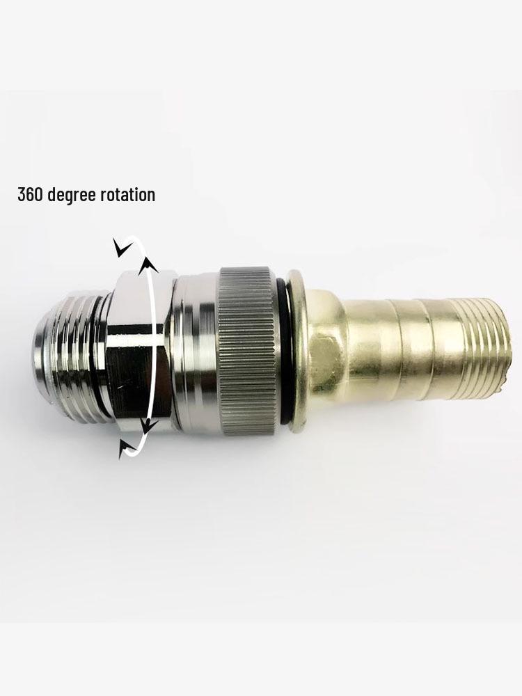 360° Rotating Stainless Steel & Aluminum Fuel Nozzle Swivel Joint, Fits 1/2", 3/4", 1" Oil Pipes