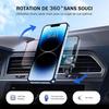 Support Téléphone Voiture Magnétique Universel, Réglable Ajustable Rotation 360° - Noir