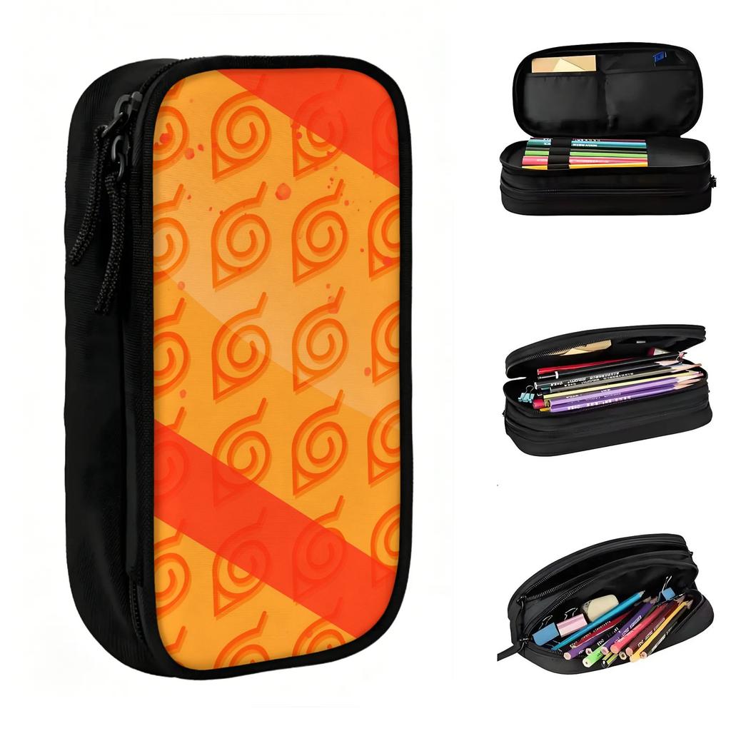 Custom Uzumaki N-Narutoes Japan Comic Kawaii Pencil Cases Girl Boy Large Storage Animes Pencil Pouch Students Stationery