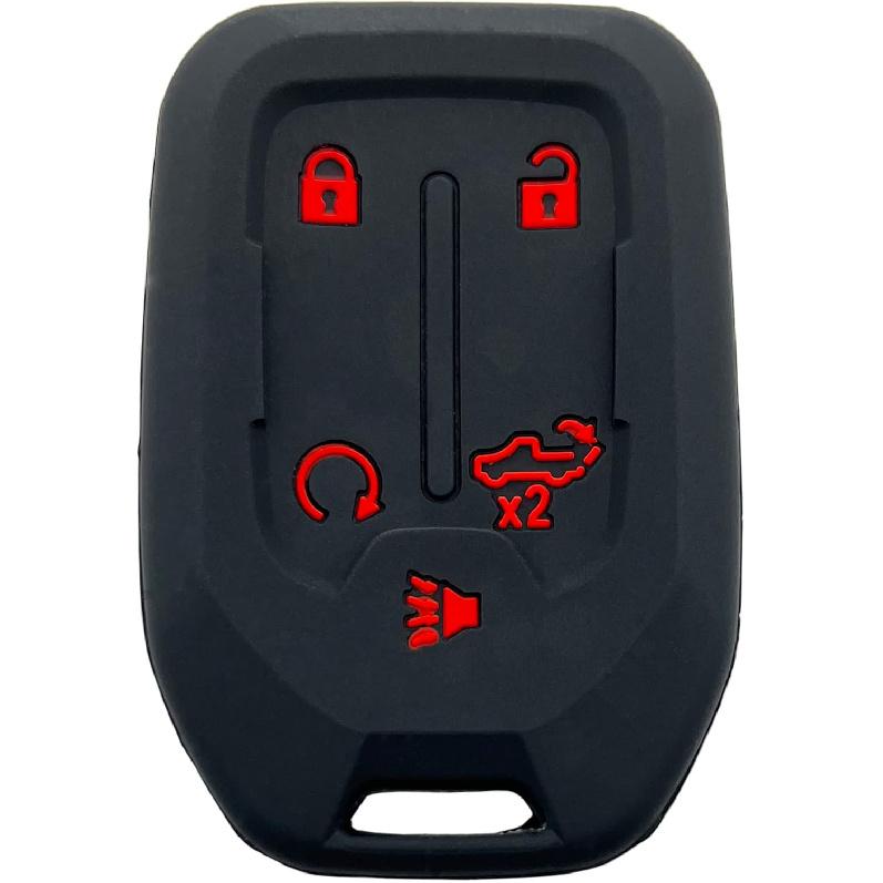 Smart Key Fob Cover Case Fit for Chevrolet Chevy Silverado and GMC Sierra 1500 2500HD 3500HD Accessories Keyless Entry Remote Control Car Key Fob
