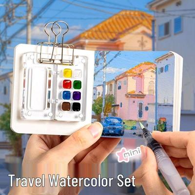 Портативный мини набор акварельных красок для скетчинга в путешествиях