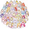 50PCS Cartoon Princess Stickers, Cute Girl Crown Dress Decals for Kids DIY Reward Graffiti