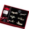 Sweet Butterfly Hair Clips Set Women Zinc Alloy Side Bang Elegant Cute Accessories Gift Box Valentines Day