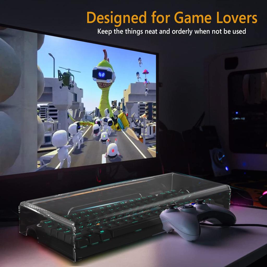 Geekria Чехол-накладка для клавиатуры, совместимый с беспроводной механической игровой клавиатурой Logitech G PRO/G913 TKL Tenkeyless, прозрачная акриловая защитная накладка