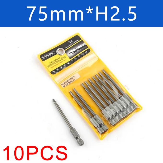 8/10 шт 1/4" шестигранные биты отвертка защита от несанкционированного доступа магнитный набор бит отвертка Torx плоская головка высокое качество 75 мм