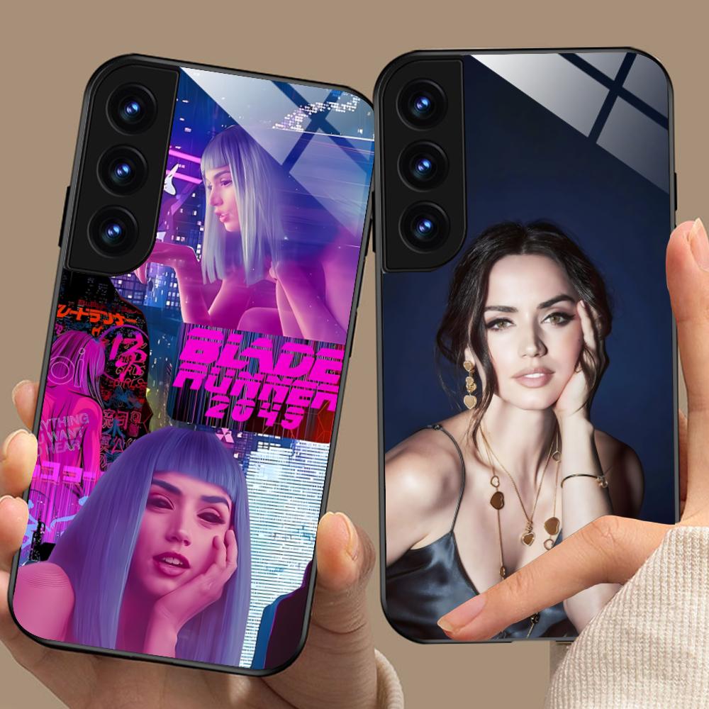 Стеклянный чехол для мобильного телефона Ана де Армас для Samsung Galaxy A56 55 54 53 52 51 36 35 34 23 16 15 5G Цветная обложка