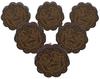 IBA Indianbeautifulart Brown Engraved Knobs 10 Pc Furniture Wooden Scallop Knobs Rustic Drawer