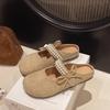 Весенне-летние баотоу полушлепанцы женские 2025 новые жемчужные на толстой подошве прохладные шлепанцы ленивые