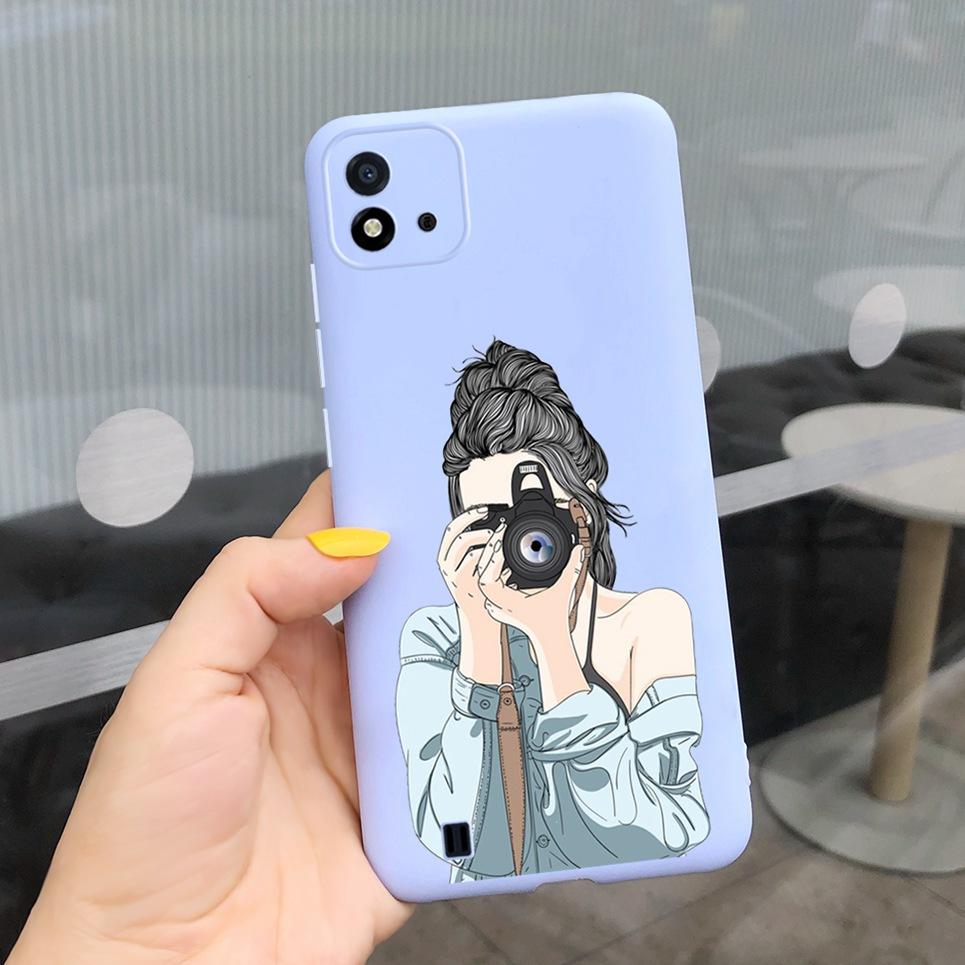 Канди Чехол для телефона Для Realme C11 2021 Чехол 6.52" Мультяшный Детский Девочка Задняя крышка Оболочка Для Oppo Realme C11 C 11 RMX3231 Силиконовый