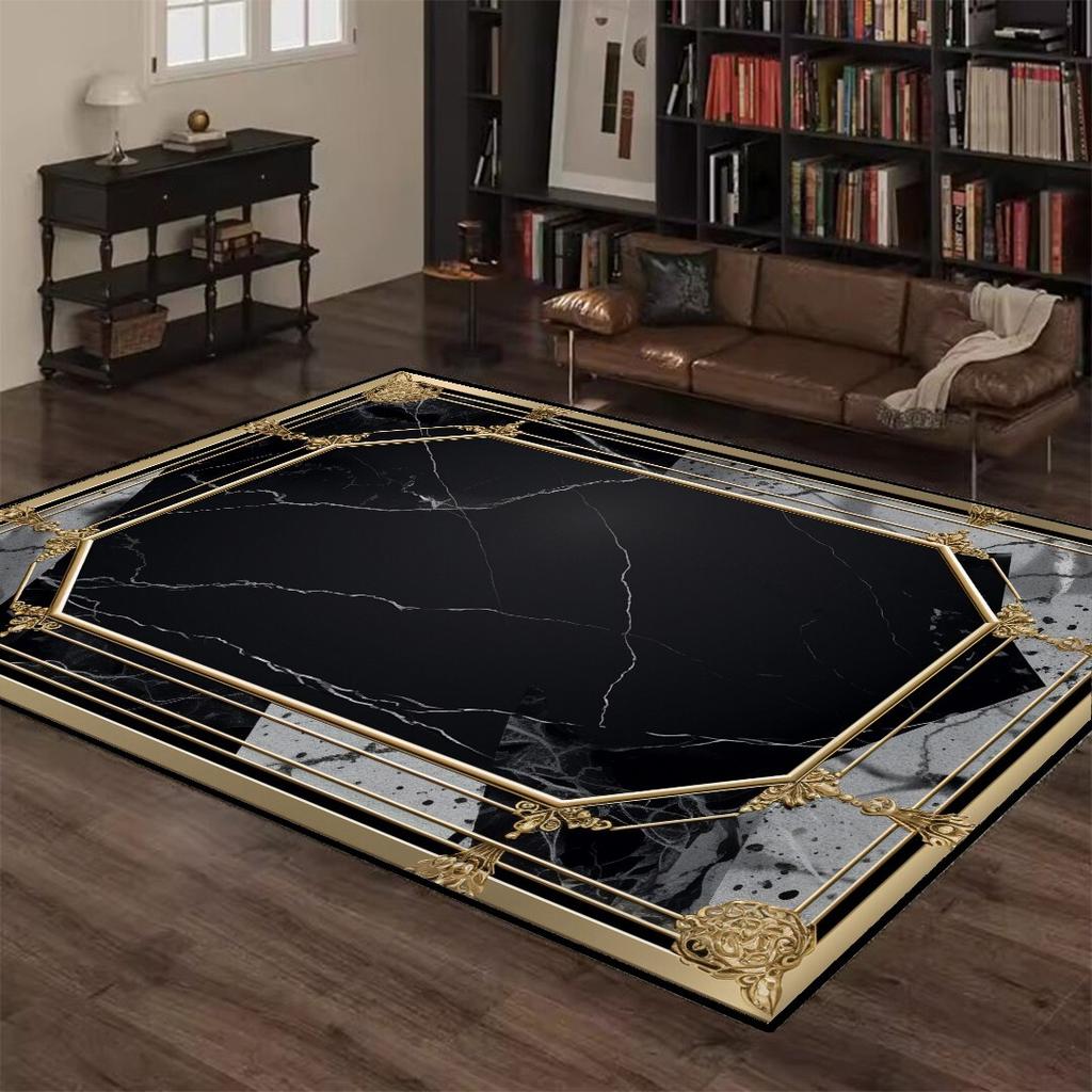 Черное украшение дома ковер гостиная роскошные ковры большой площади декор спальни прикроватный коврик для пола ковер у дивана в прихожей tapis salon