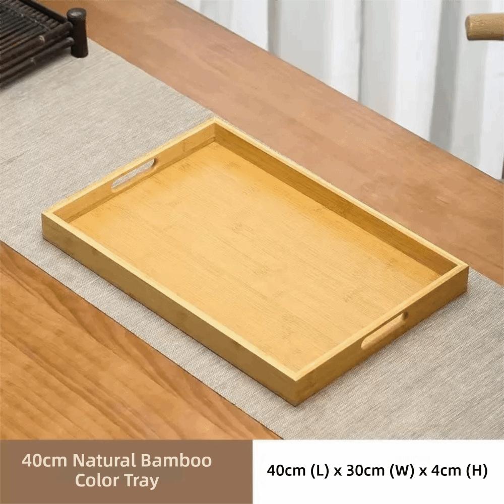Rectangular Bamboo Wooden Tray With Handle Dessert Pallet Decorate Tray Serving Tray  Coffee Table
