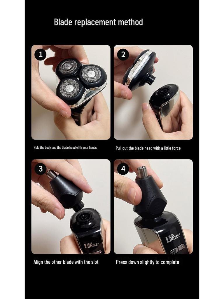 303 Smart Floating Three-Head Electric Shaver with Magnetic Display, USB Charging, Full Body Washable