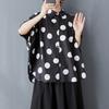 DIMANAF 2025 Большой размер Новая летняя блузка Рукав «летучая мышь» Повседневная рубашка Женские свободные топы Рубашки Горошек