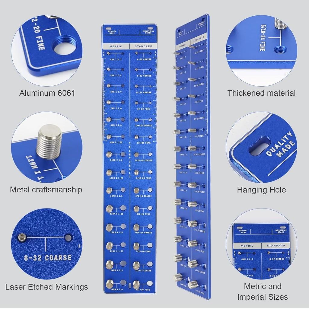 Aluminum Alloy Screw Measuring Gauge Standard Metric Measuring Tool Nut And Bolt Thread Checker