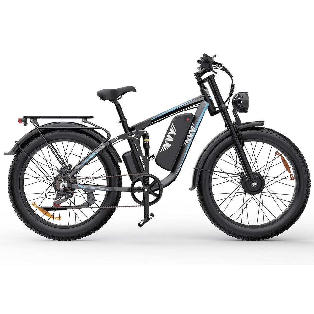 Electric Bicycle Yvy C26 Max 26" Fat Tire 1000Wx2 Motor Fully Suspended Adult Electric Bike 48V 23AH 7 Speed Max Load 150Kg