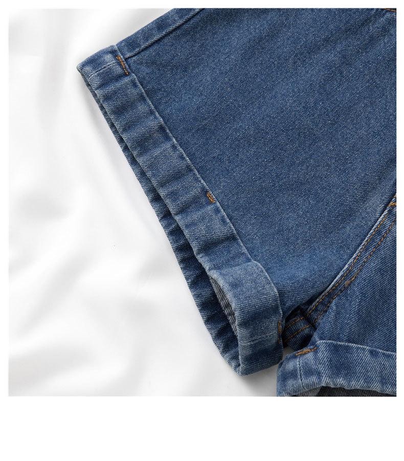 Женские джинсовые шорты А-силуэта с подвернутым краем - Летний тонкий стиль, Мода инфлюенсеров, Повседневные шорты с широкими штанинами