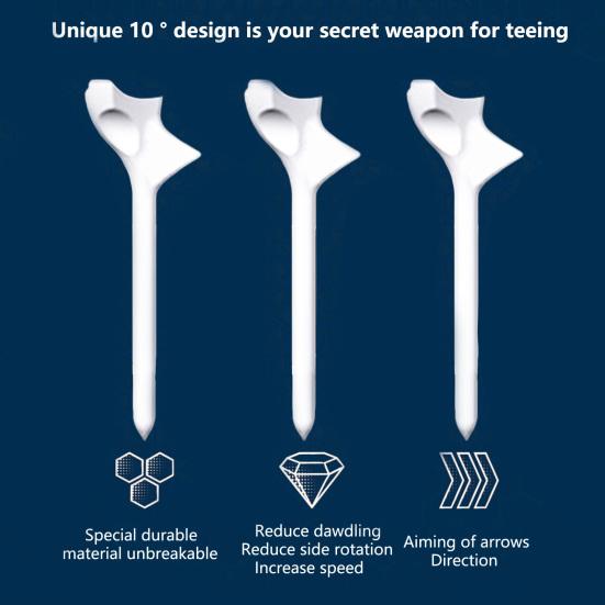 20PCS Professional Plastic Golf Tees Reduce Side Spin and Friction Increase Distance Golf