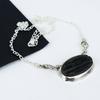 Natural Black Tourmaline Gemstone Handmade 925 Sterling Silver Electroform Necklace, Black Tourmaline Silver For Wife Unisex Pendant Party Wear Gifts