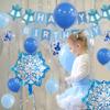 Snowflake Theme Birthday Party Balloon Set with Snowflake Pentagram Decoration Balloons