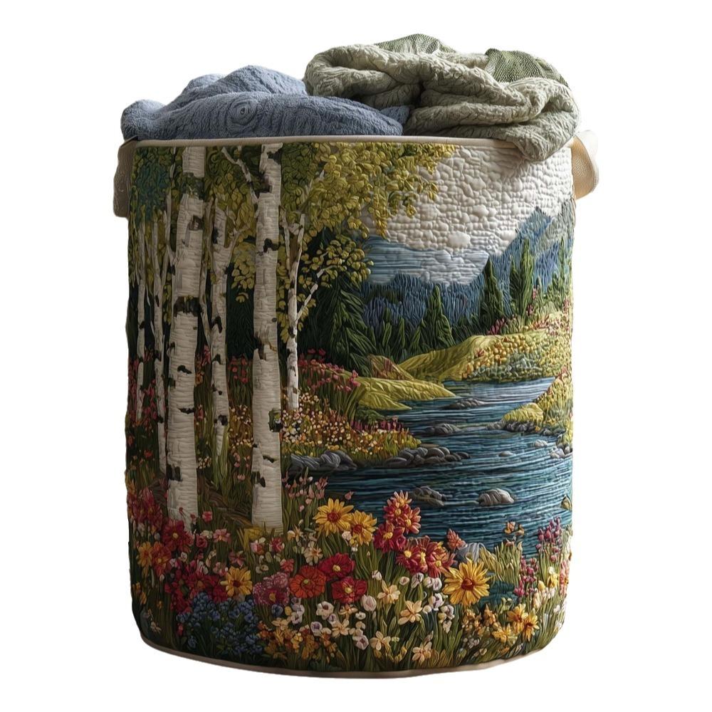 Large Capacity Quilted Laundry Basket Folding Sundries Storage Basket Toys Organizers Bathroom
