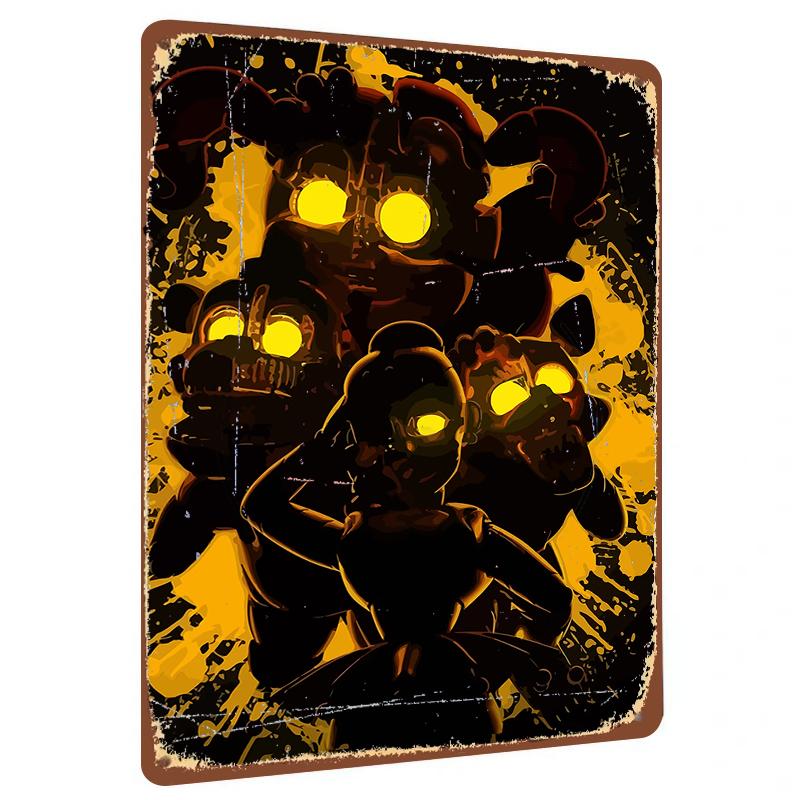 Five Nights at Freddys FNAF Characters Metal Wall Art Decor for Game Room Horror Theme Home Decoration