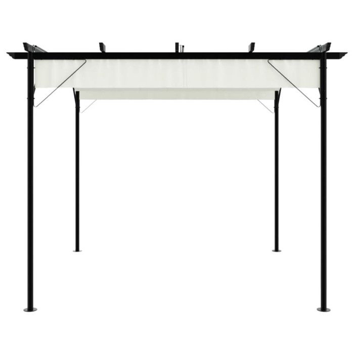 VidaXL Pergola with Retractable Roof Cream White 3 X 3 M Steel
