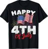 Счастливого 4 июля Патриотическая Американская Флаг США 4 июля Футболка