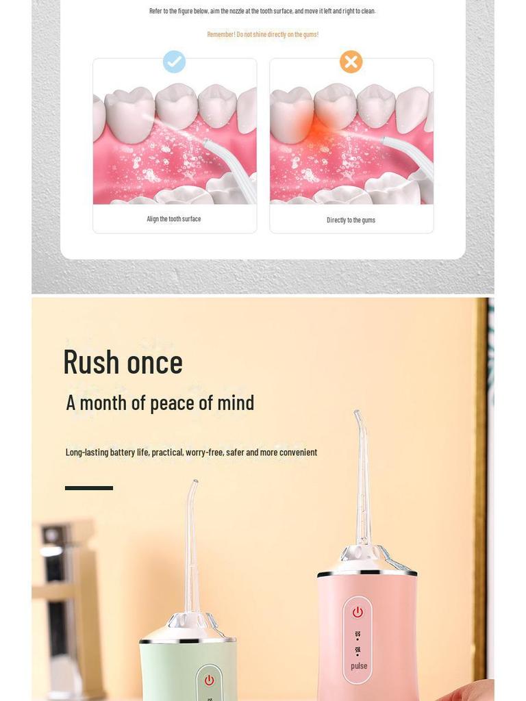 Портативный электрический ирригатор Cross-Border: Инструмент для чистки полости рта и зубов для дома и путешествий